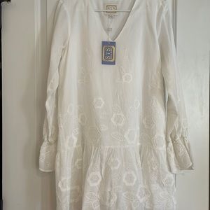 NWT Sail to Sable Long Sleeve Embroidered Mini shift Dress